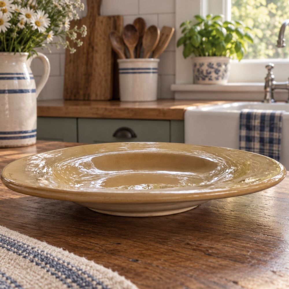 Pottery Barn Sausalito Soup Pasta Salad Bowl Wide Rim 10" Replacement Mustard